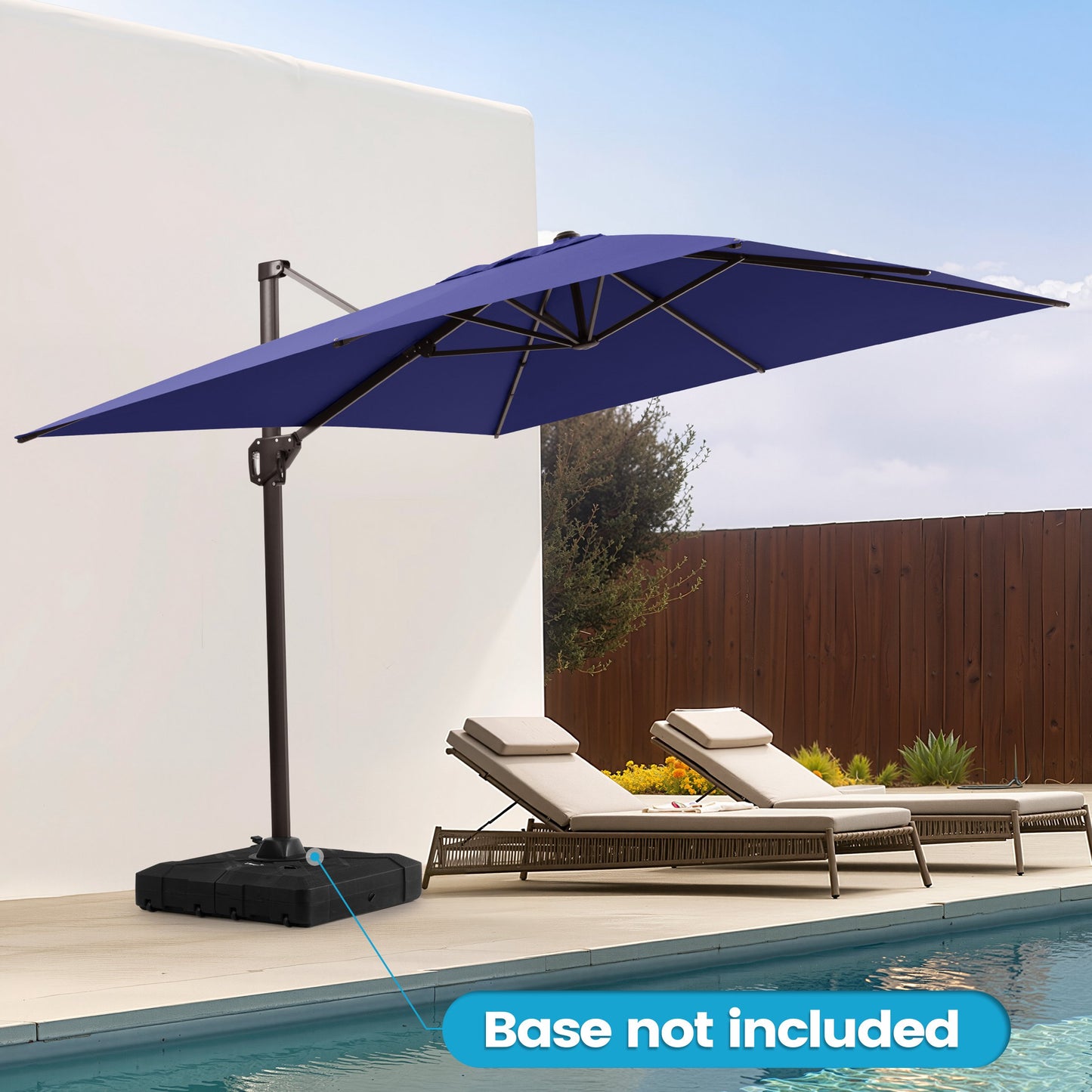 Crestlive Products 9x11ft Aluminum Crank Cantilever Patio Umbrella