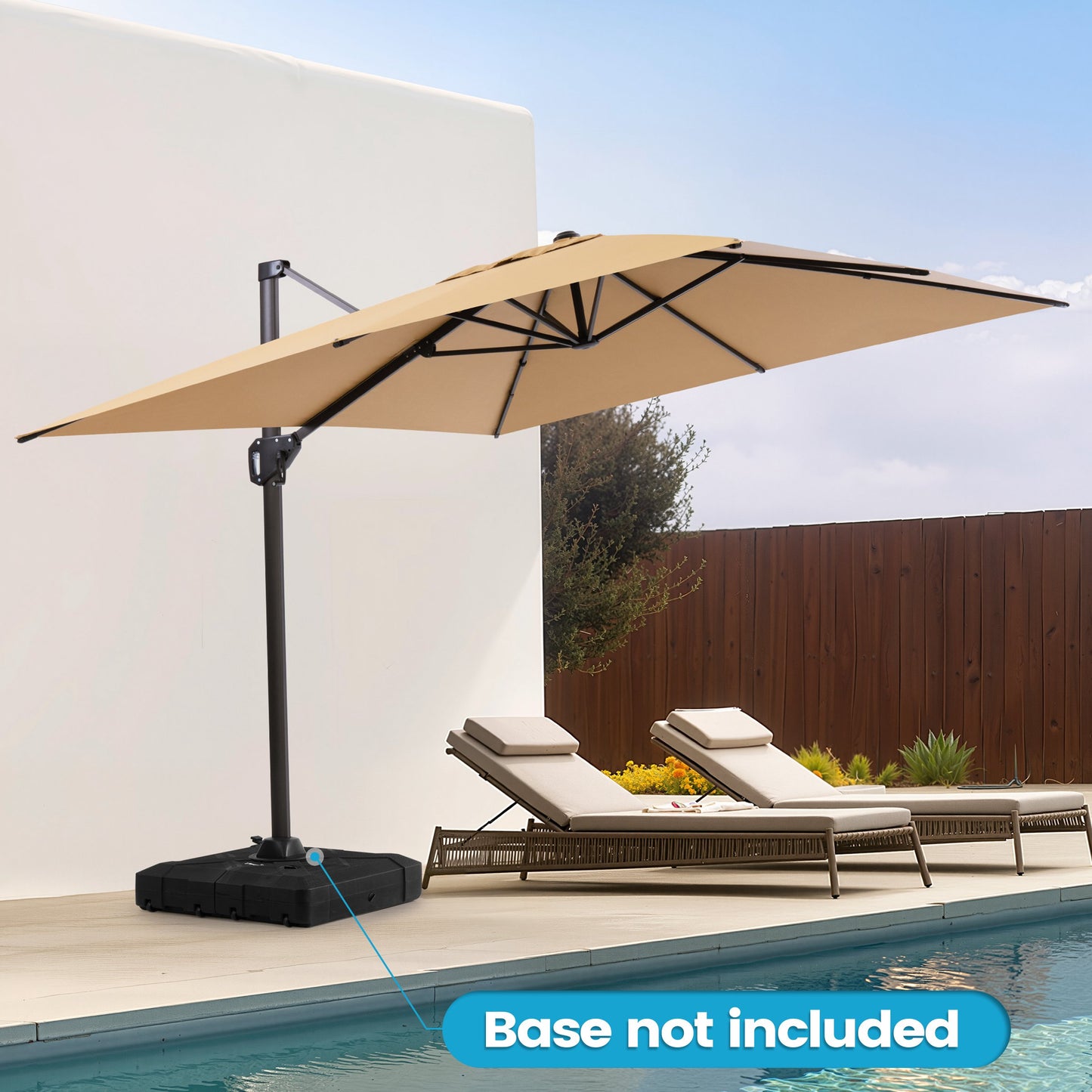 Crestlive Products 9x11ft Aluminum Crank Cantilever Patio Umbrella