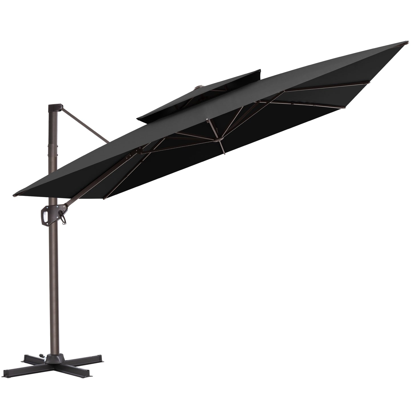 Crestlive Products 10x10ft Aluminum Crank Cantilever Patio Umbrella