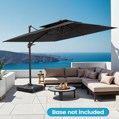 Crestlive Products 10x10ft Aluminum Crank Cantilever Patio Umbrella