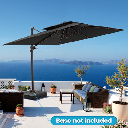 Crestlive Products 10x10ft Aluminum Crank Cantilever Patio Umbrella