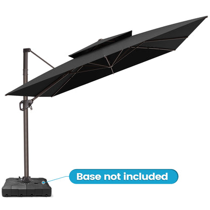 Crestlive Products 10x10ft Aluminum Crank Cantilever Patio Umbrella