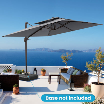 Crestlive Products 10x10ft Aluminum Crank Cantilever Patio Umbrella