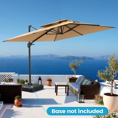 Crestlive Products 10x10ft Aluminum Crank Cantilever Patio Umbrella