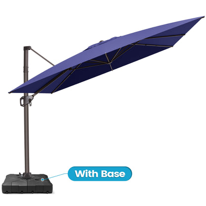 Crestlive Products 10x10ft Aluminum Crank Cantilever Patio Umbrella with Base
