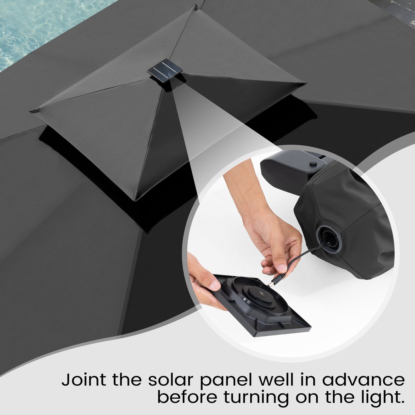 Crestlive Products 13 x 10 ft Aluminum Double Top Cantilever Patio Umbrella with LED Lights