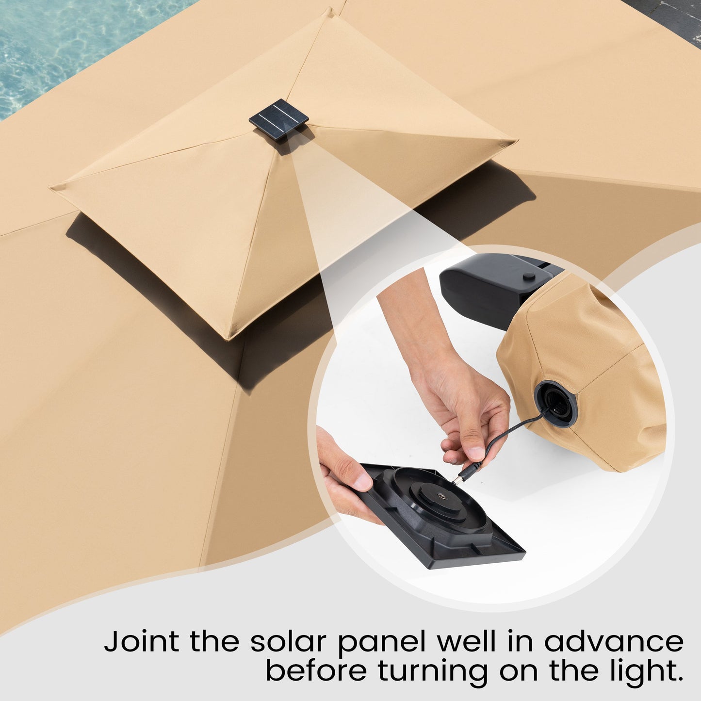 Crestlive Products 13 x 10 ft Aluminum Double Top Cantilever Patio Umbrella with LED Strip Lights and Base Options