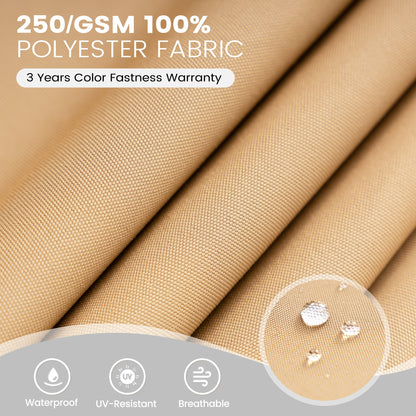 Crestlive Products 11 x 11 ft Aluminum Double Top Crank Cantilever Patio Umbrella with LED Strip Lights and Base Options