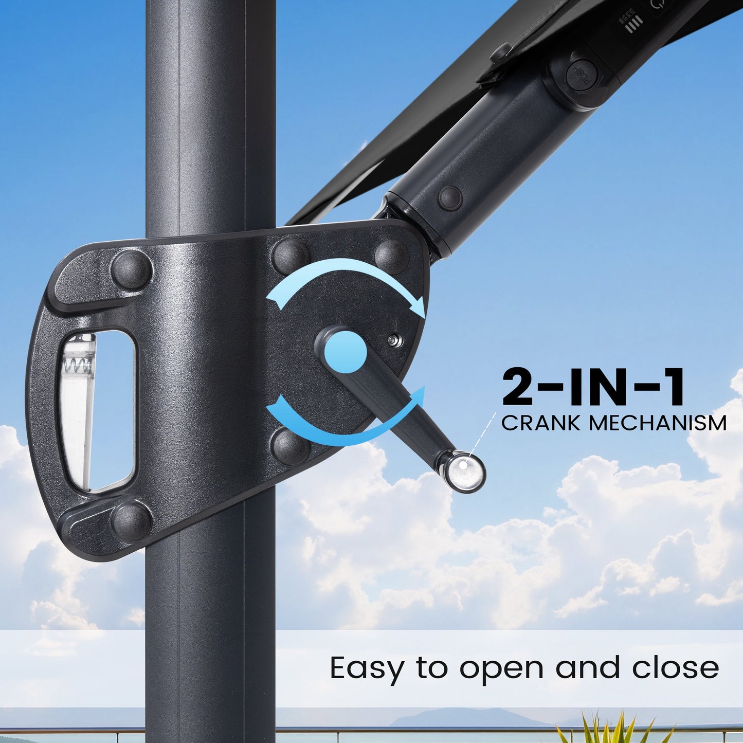 Crestlive Products 11 x 9 ft Aluminum Double Top Cantilever Patio Umbrella with LED Lights