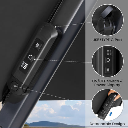 Crestlive Products 11 x 9 ft Aluminum Double Top Cantilever Patio Umbrella with LED Lights