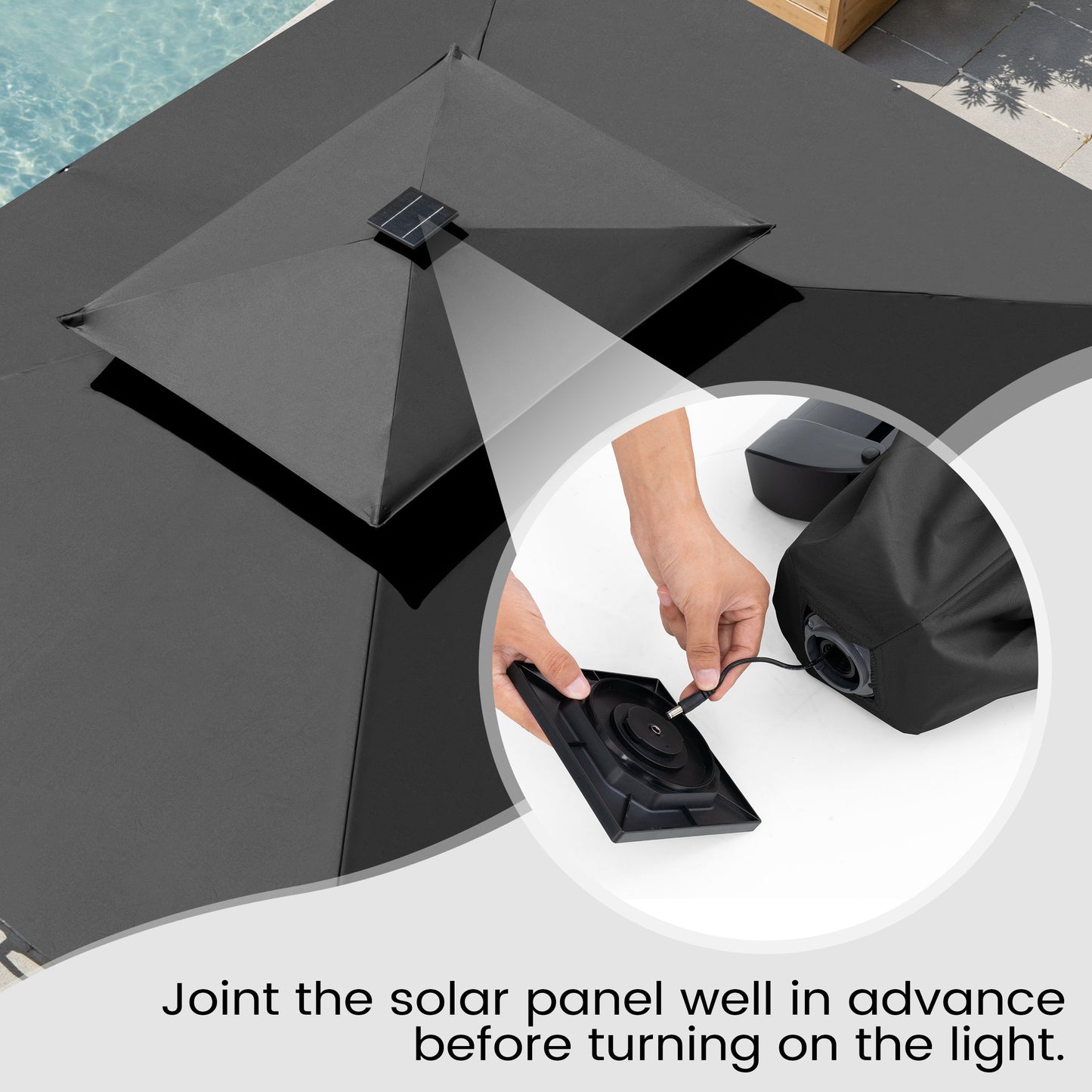 Crestlive Products 11 x 9 ft Aluminum Double Top Cantilever Patio Umbrella with LED Lights