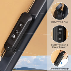 11x9 ft Aluminum Cantilever Patio Umbrella with Premium LED Strip Lights (Base Options)