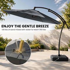 11 ft Aluminum Cantilever Patio Umbrella (Base Options)