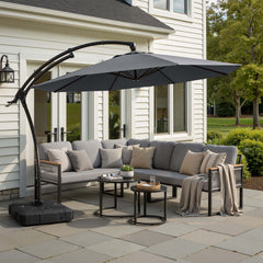 11 ft Aluminum Cantilever Patio Umbrella (Base Options)