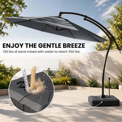 11 ft Aluminum Cantilever Patio Umbrella (Base Options)