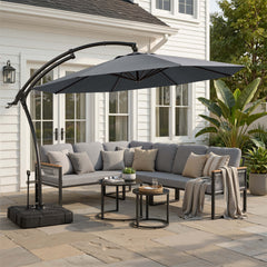 11 ft Aluminum Cantilever Patio Umbrella (Base Options)