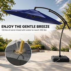 11 ft Aluminum Cantilever Patio Umbrella (Base Options)