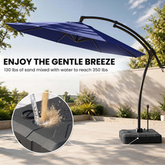 11 ft Aluminum Cantilever Patio Umbrella (Base Options)