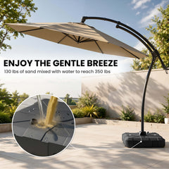 11 ft Aluminum Cantilever Patio Umbrella (Base Options)