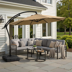 11 ft Aluminum Cantilever Patio Umbrella (Base Options)