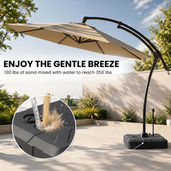 11 ft Aluminum Cantilever Patio Umbrella (Base Options)