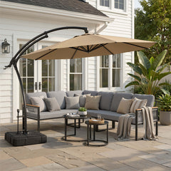 11 ft Aluminum Cantilever Patio Umbrella (Base Options)