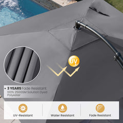 11x9ft Aluminum Cantilever Patio Umbrella (Base Options)