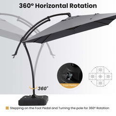 11x9ft Aluminum Cantilever Patio Umbrella (Base Options)