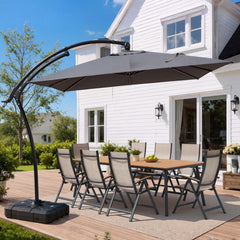 11x9ft Aluminum Cantilever Patio Umbrella (Base Options)