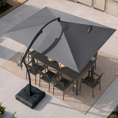 11x9ft Aluminum Cantilever Patio Umbrella (Base Options)