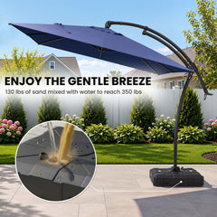 11x9ft Aluminum Cantilever Patio Umbrella (Base Options)