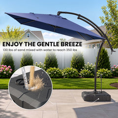 11x9ft Aluminum Cantilever Patio Umbrella (Base Options)