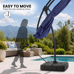 11x9ft Aluminum Cantilever Patio Umbrella (Base Options)