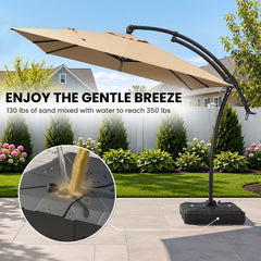 11x9ft Aluminum Cantilever Patio Umbrella (Base Options)