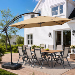 11x9ft Aluminum Cantilever Patio Umbrella (Base Options)