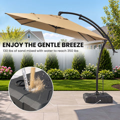 11x9ft Aluminum Cantilever Patio Umbrella (Base Options)
