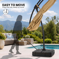 11x9ft Aluminum Cantilever Patio Umbrella (Base Options)