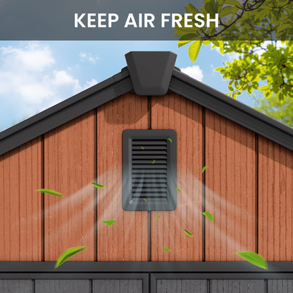 Crestlive Products Outdoor Resin Storage Shed with Floor, Skylight, and Lockable Door, PP and Metal Frame