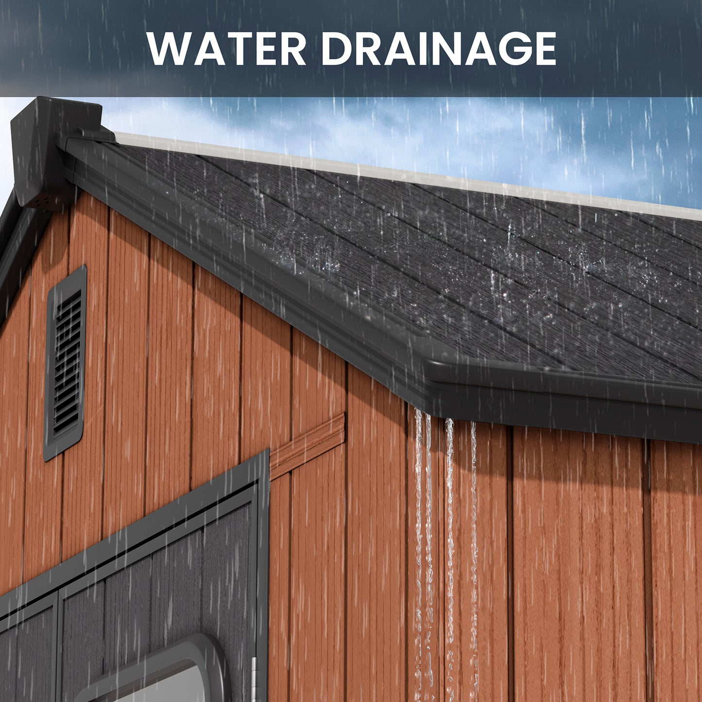 Crestlive Products Outdoor Resin Storage Shed with Floor, Skylight, and Lockable Door, PP and Metal Frame