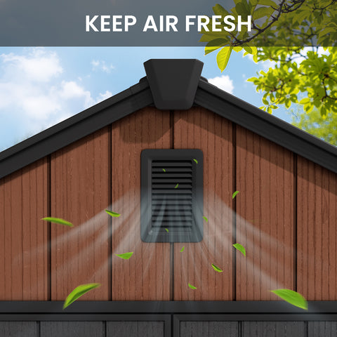 Crestlive Products Outdoor Resin Storage Shed with Floor, Skylight, and Lockable Door, PP and Metal Frame