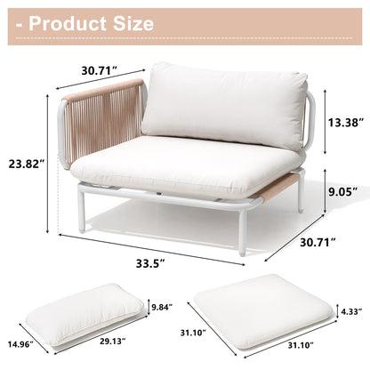 Crestlive Products Outdoor Sectional Sofa with Cushions, Modular Patio Conversation Set