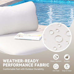 Modular Patio Sofa Chair with Rope Weave & Convertible Armrests