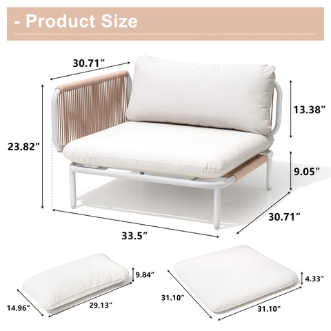 Crestlive Products Outdoor Sectional Sofa with Cushions, Modular Patio Conversation Set