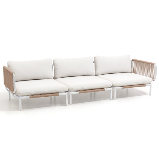 Crestlive Products Oversized Outdoor Metal Sofa Set with Cushions, Modular Seating