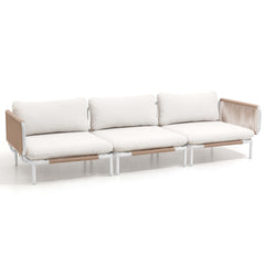 Modular Patio Sofa Chair with Rope Weave & Convertible Armrests