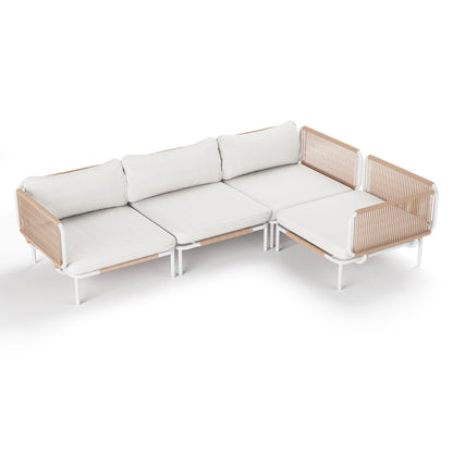 Crestlive Products Outdoor Sectional Sofa with Cushions, Modular Patio Conversation Set