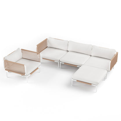 Crestlive Products Outdoor Sectional Sofa with Cushions, Modular Patio Conversation Set