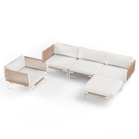 Crestlive Products Outdoor Sectional Sofa with Cushions, Modular Patio Conversation Set