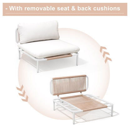 Crestlive Products Outdoor Sectional Sofa with Cushions, Modular Patio Conversation Set