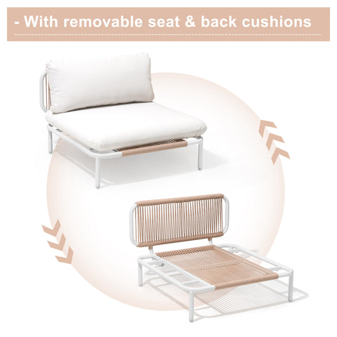 Crestlive Products Outdoor Sectional Sofa with Cushions, Modular Patio Conversation Set